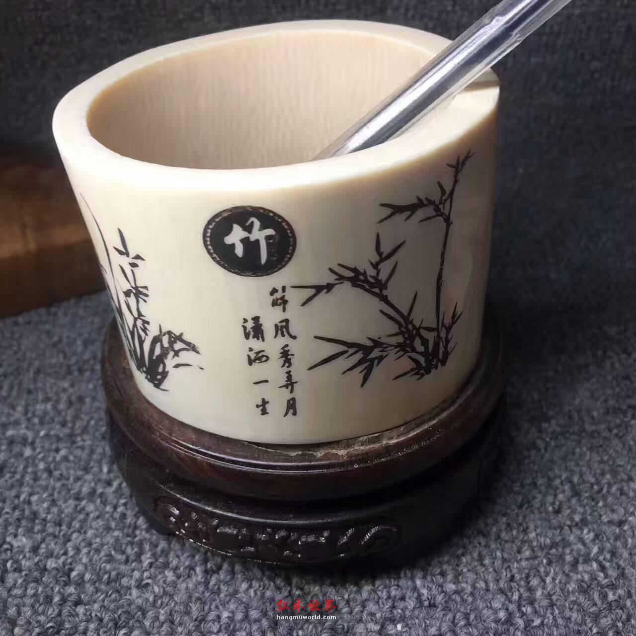 笔筒《梅兰竹菊》四君子 送礼雅品-2