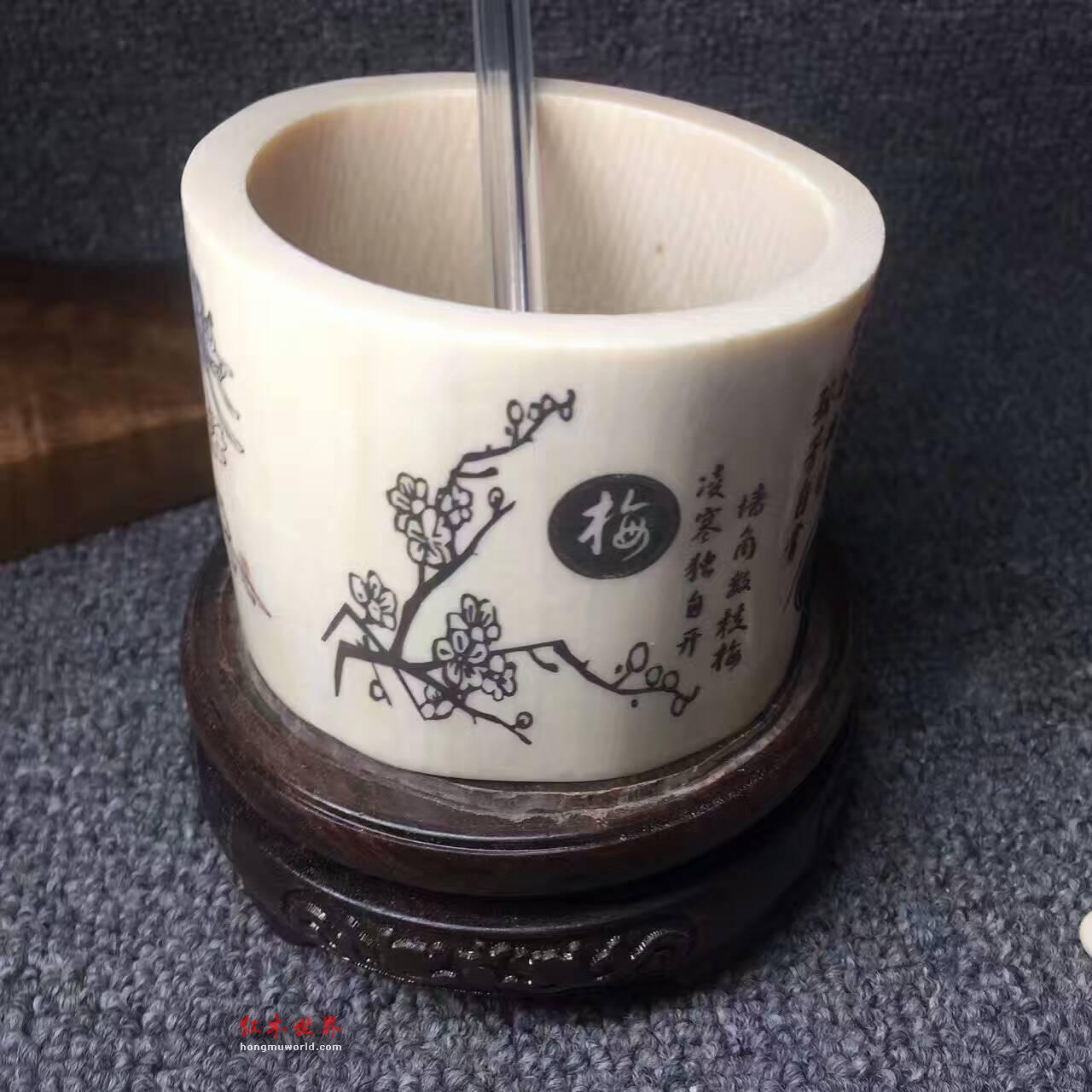 笔筒《梅兰竹菊》四君子 送礼雅品-3