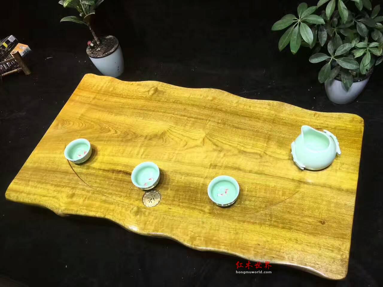 金丝楠根雕茶盘选用名贵金丝楠雕刻而成古朴大方-2