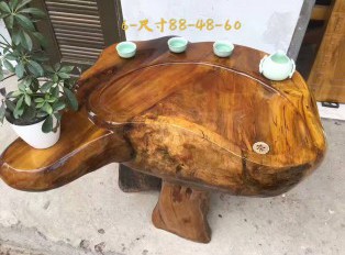 金丝楠根雕茶几用名贵金丝楠雕刻而成 自然随行有层次感