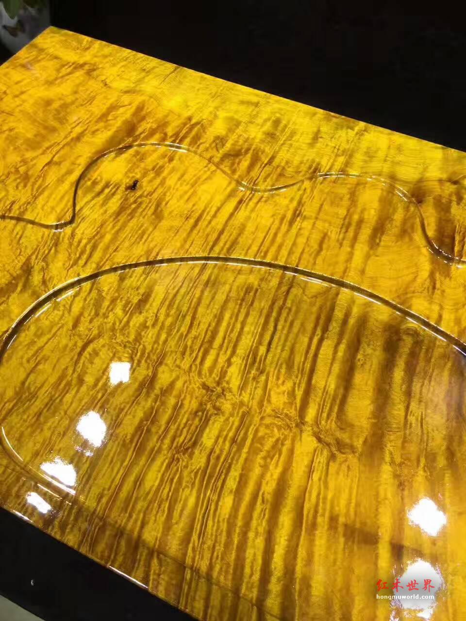 金丝楠茶盘满水波纹 密集水波纹无可挑剔-5