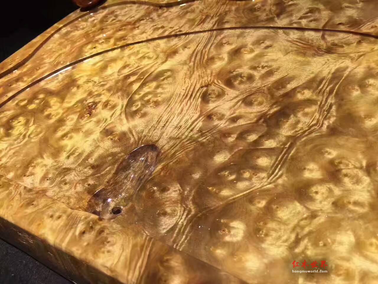 精品黄金樟茶盘 造型方正家具料精选满盘爆花-6