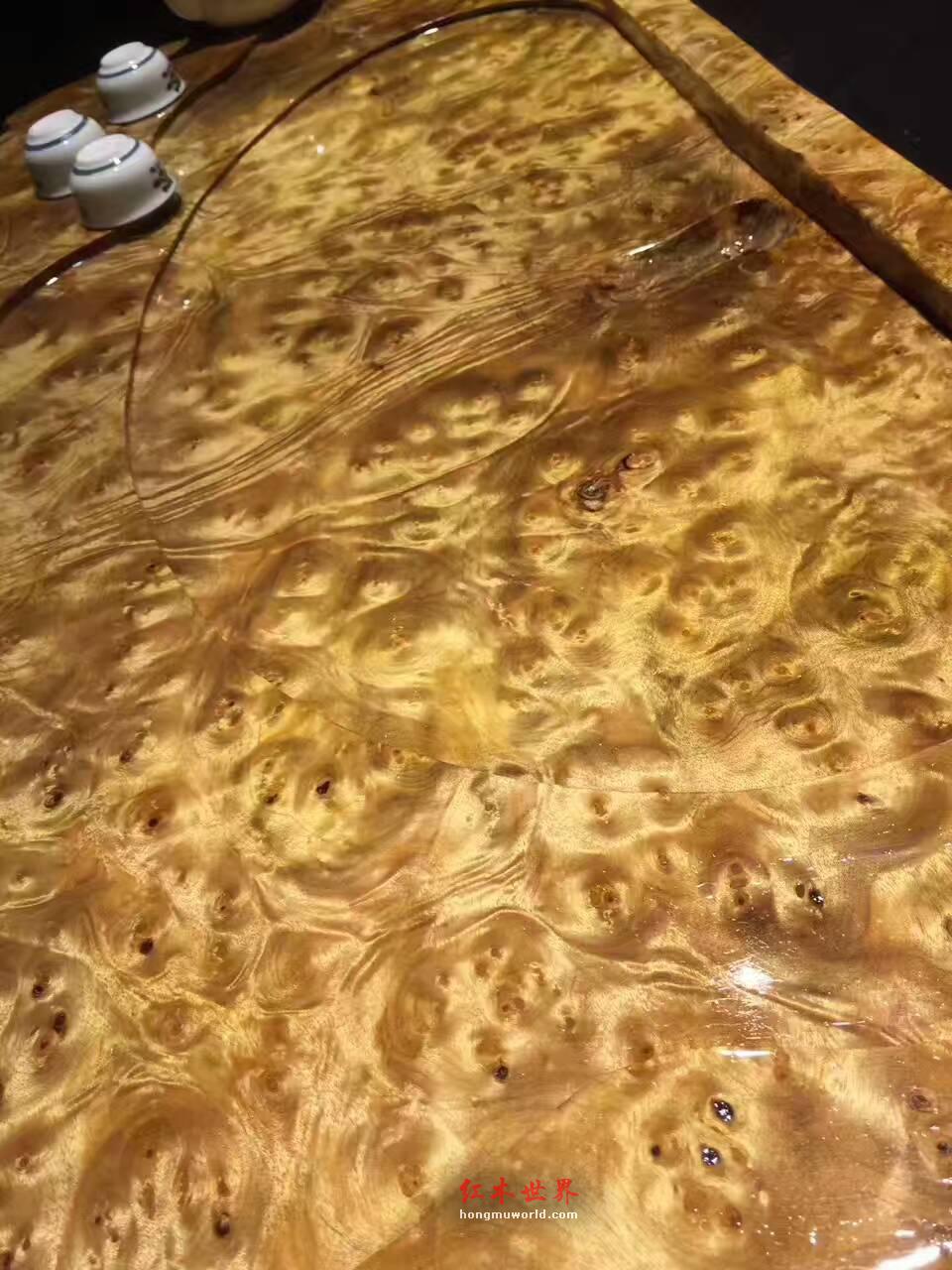 精品黄金樟茶盘 造型方正家具料精选满盘爆花-7