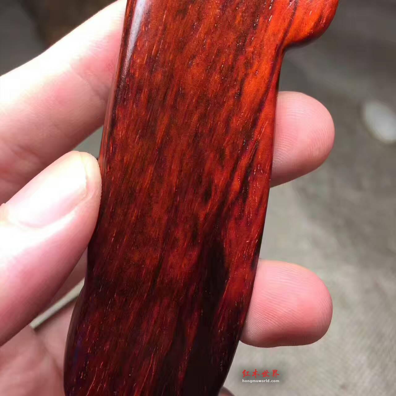 小叶紫檀高油泥料手把件 易把玩-4