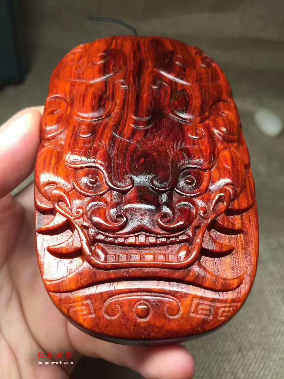 小叶紫檀霸气手把件《招财貔貅》带金星-1