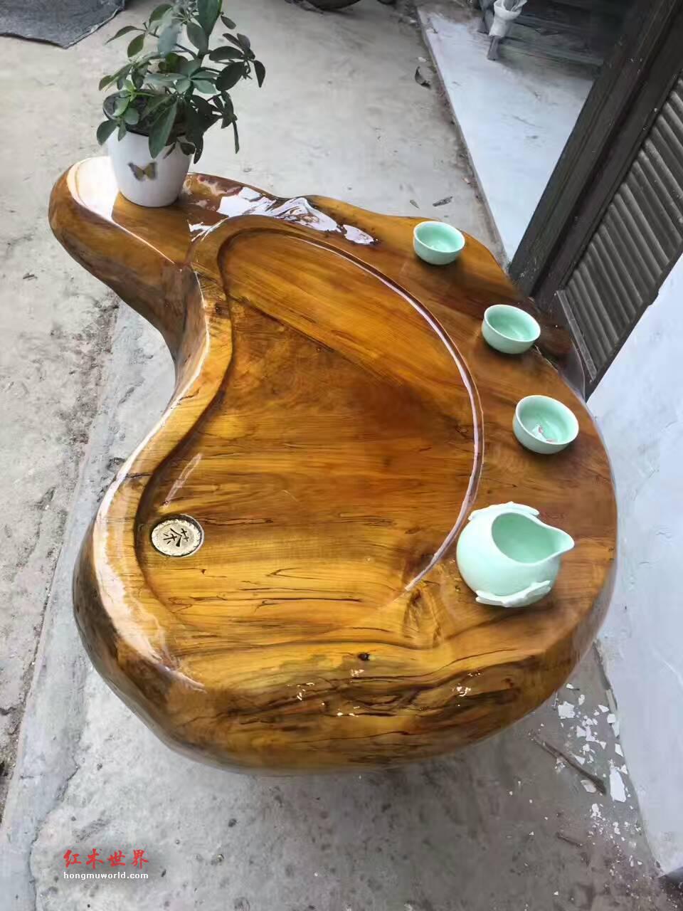 金丝楠茶台板面干净 自然随行层次感 家用小茶几-2