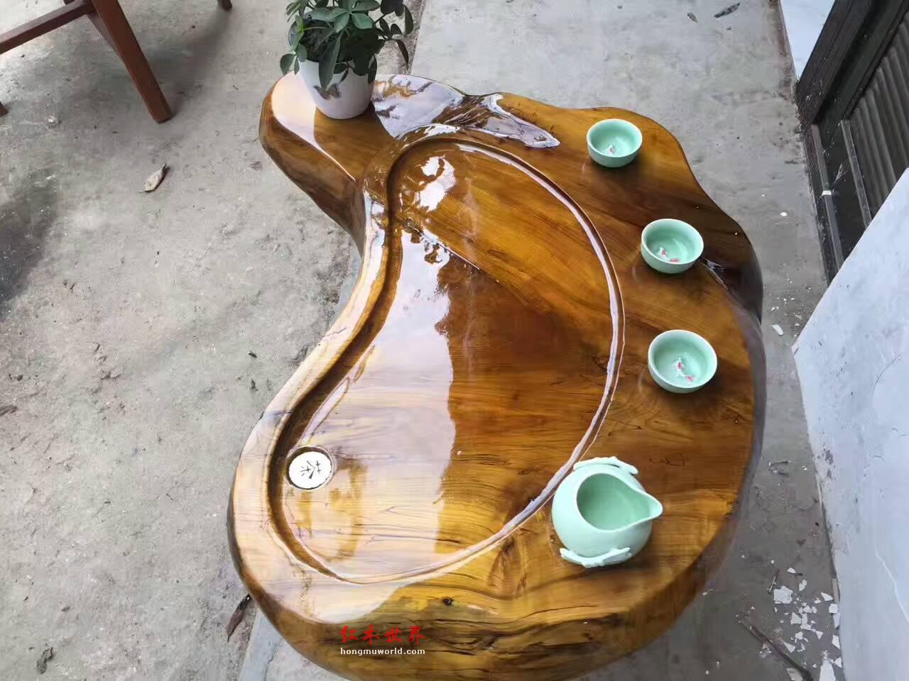 金丝楠茶台板面干净 自然随行层次感 家用小茶几-4