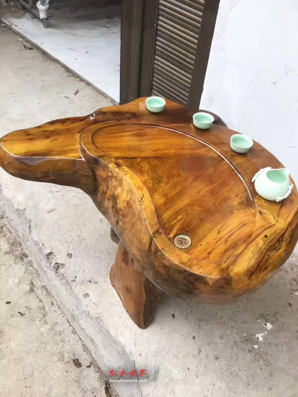 金丝楠茶台板面干净 自然随行层次感 家用小茶几-8