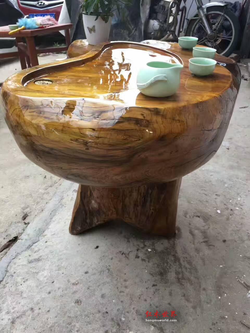 金丝楠茶台板面干净 自然随行层次感 家用小茶几-9