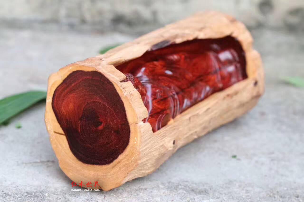 小叶紫檀《卧佛》 全实心老料保留天然白皮独具特色-4