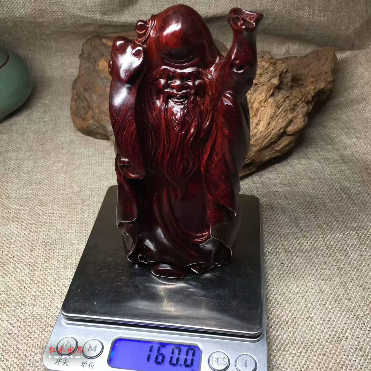 小叶紫檀极品摆件《寿星》 好看又吉祥-8