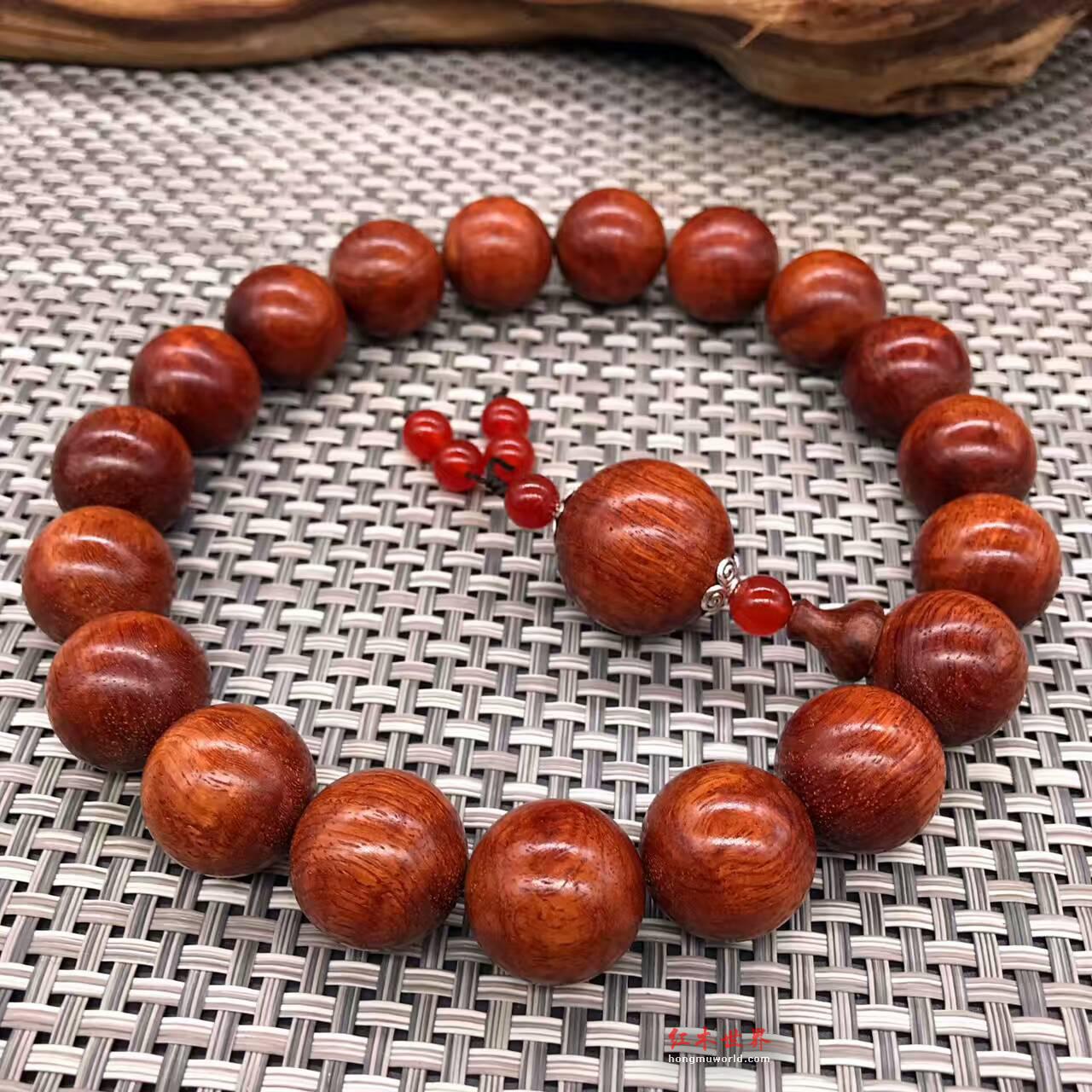 缅甸花梨2.0*19车挂 配同料2.5龙珠红玛瑙-9