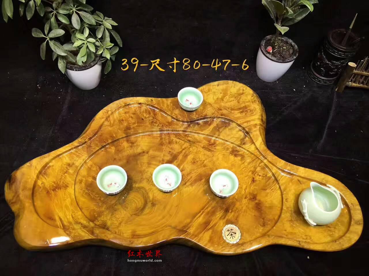 黄金樟茶盘满瘤疤 造型独特有档次-1