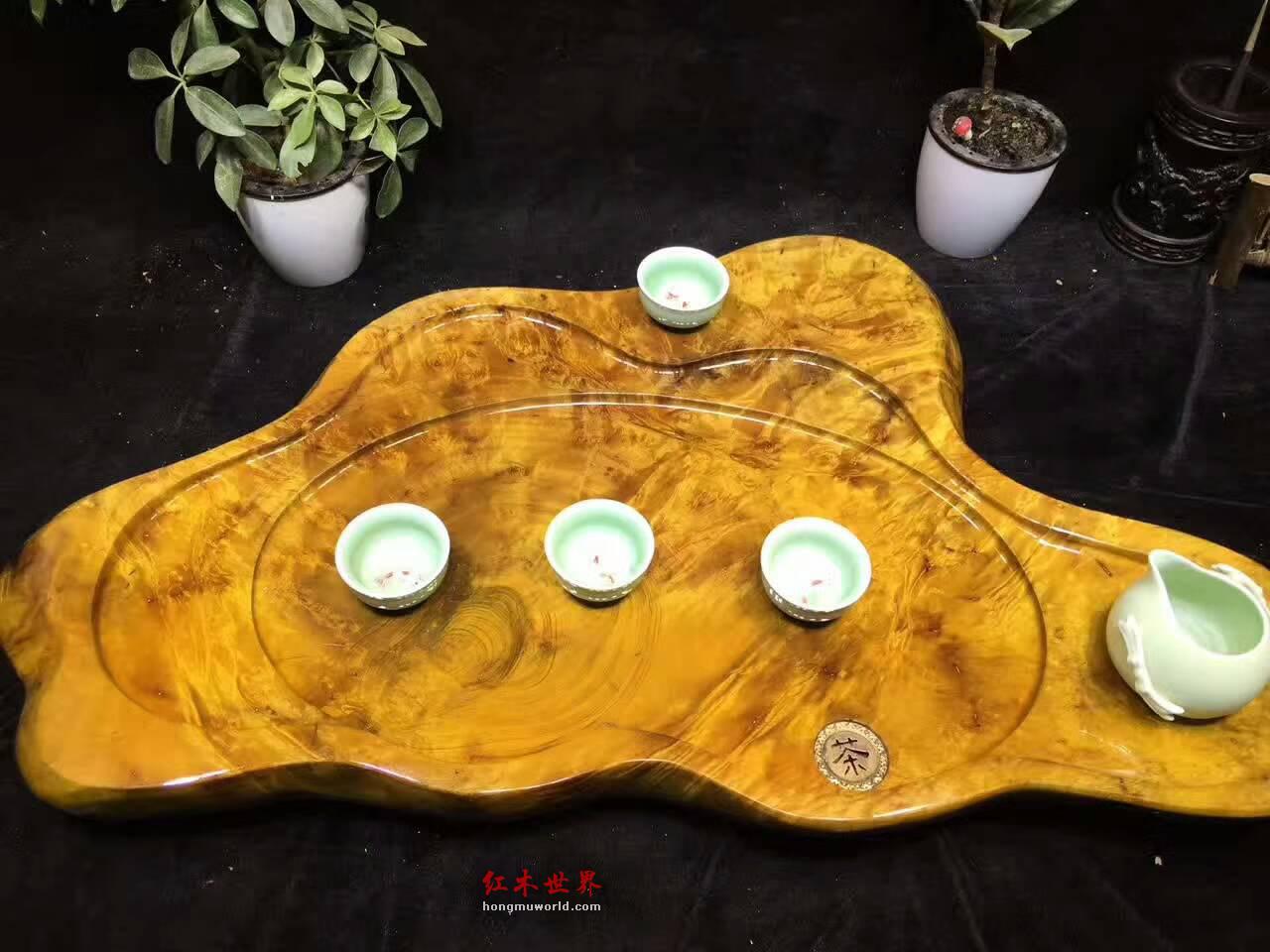黄金樟茶盘满瘤疤 造型独特有档次-2