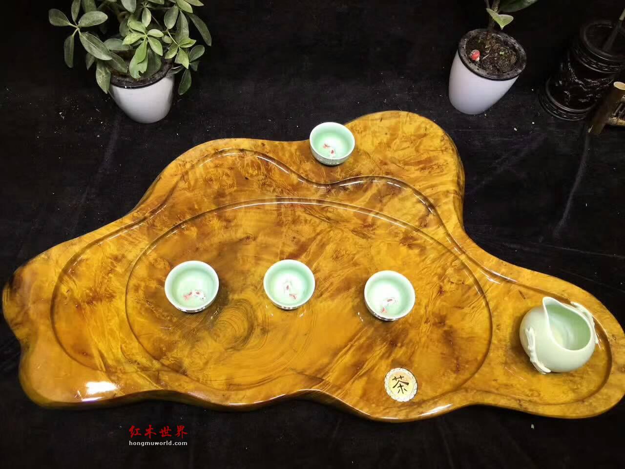黄金樟茶盘满瘤疤 造型独特有档次-3