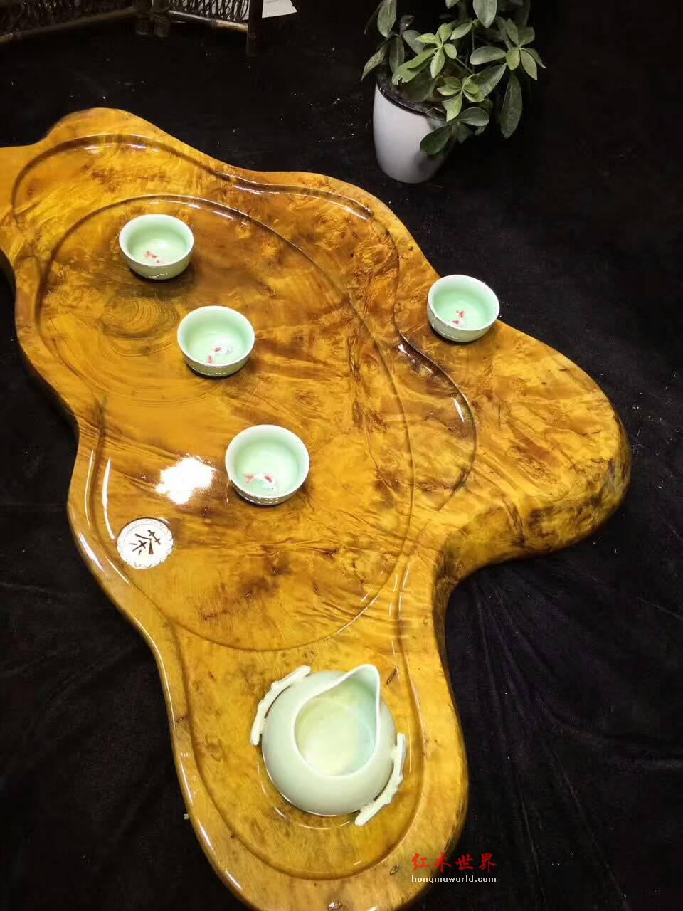 黄金樟茶盘满瘤疤 造型独特有档次-4