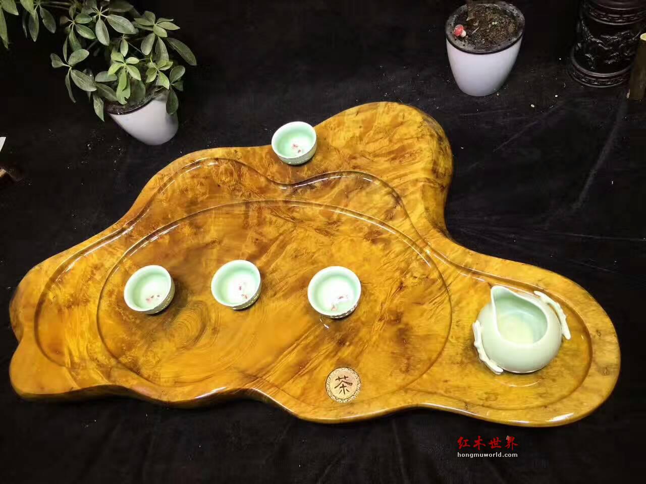 黄金樟茶盘满瘤疤 造型独特有档次-6