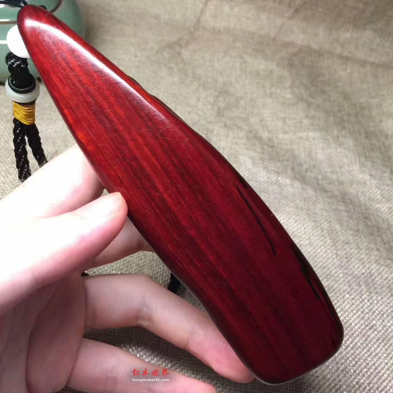 小叶紫檀手把件 材质完美鱼鳞底密度高-3