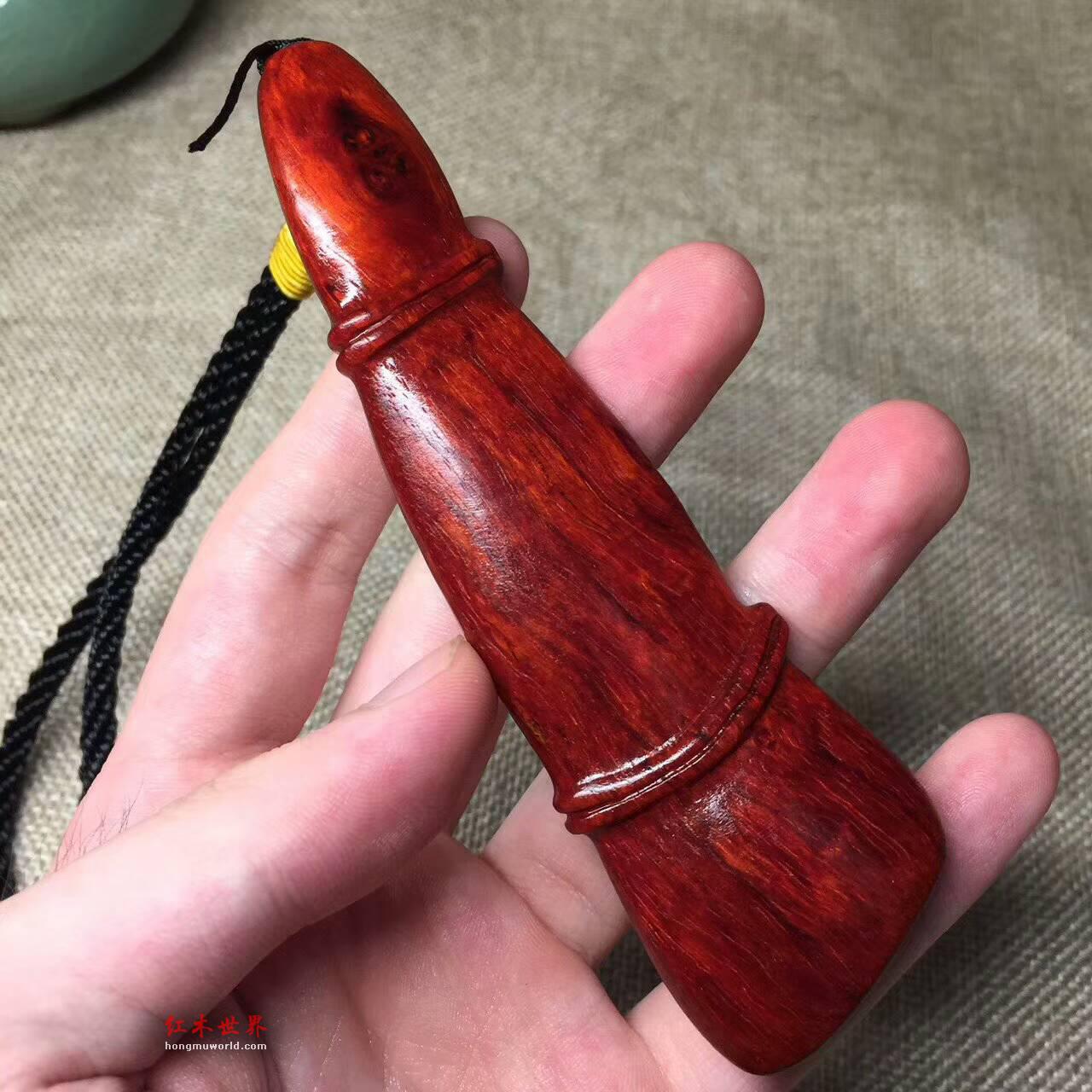 小叶紫檀《节节高》手把件鱼鳞底金星好包浆-1