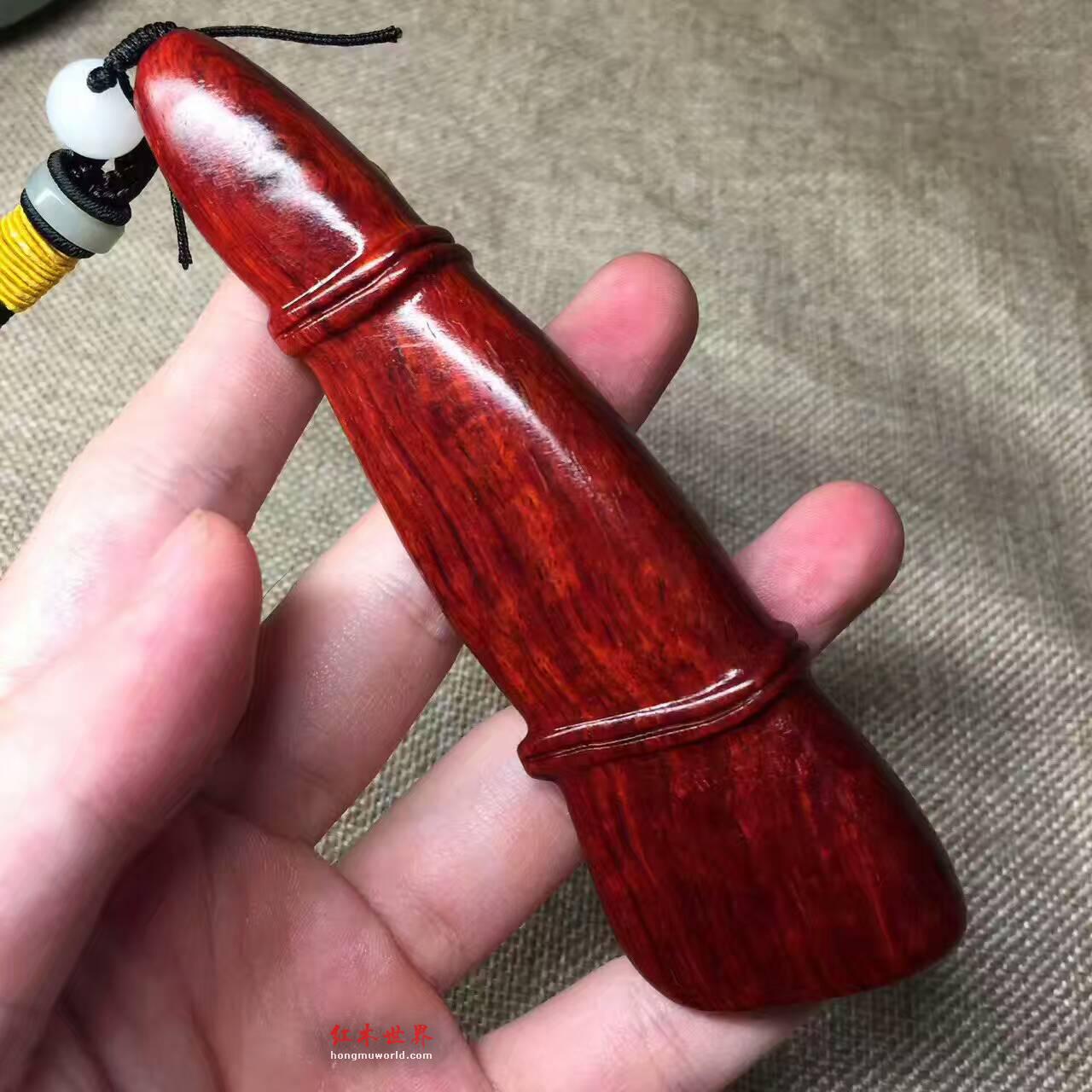 小叶紫檀《节节高》手把件鱼鳞底金星好包浆-3