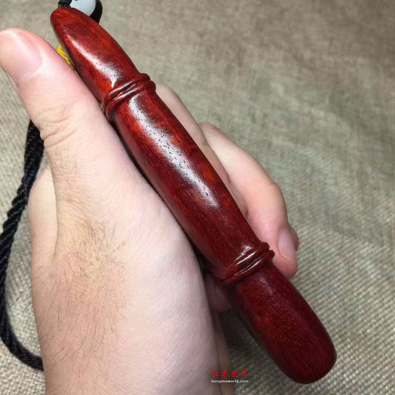 小叶紫檀《节节高》手把件鱼鳞底金星好包浆-7