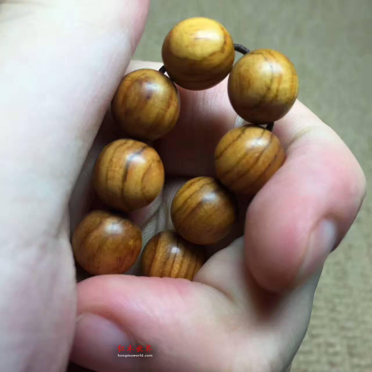 海南黄花梨槺梨1.0手串带配饰 设计有创意-4