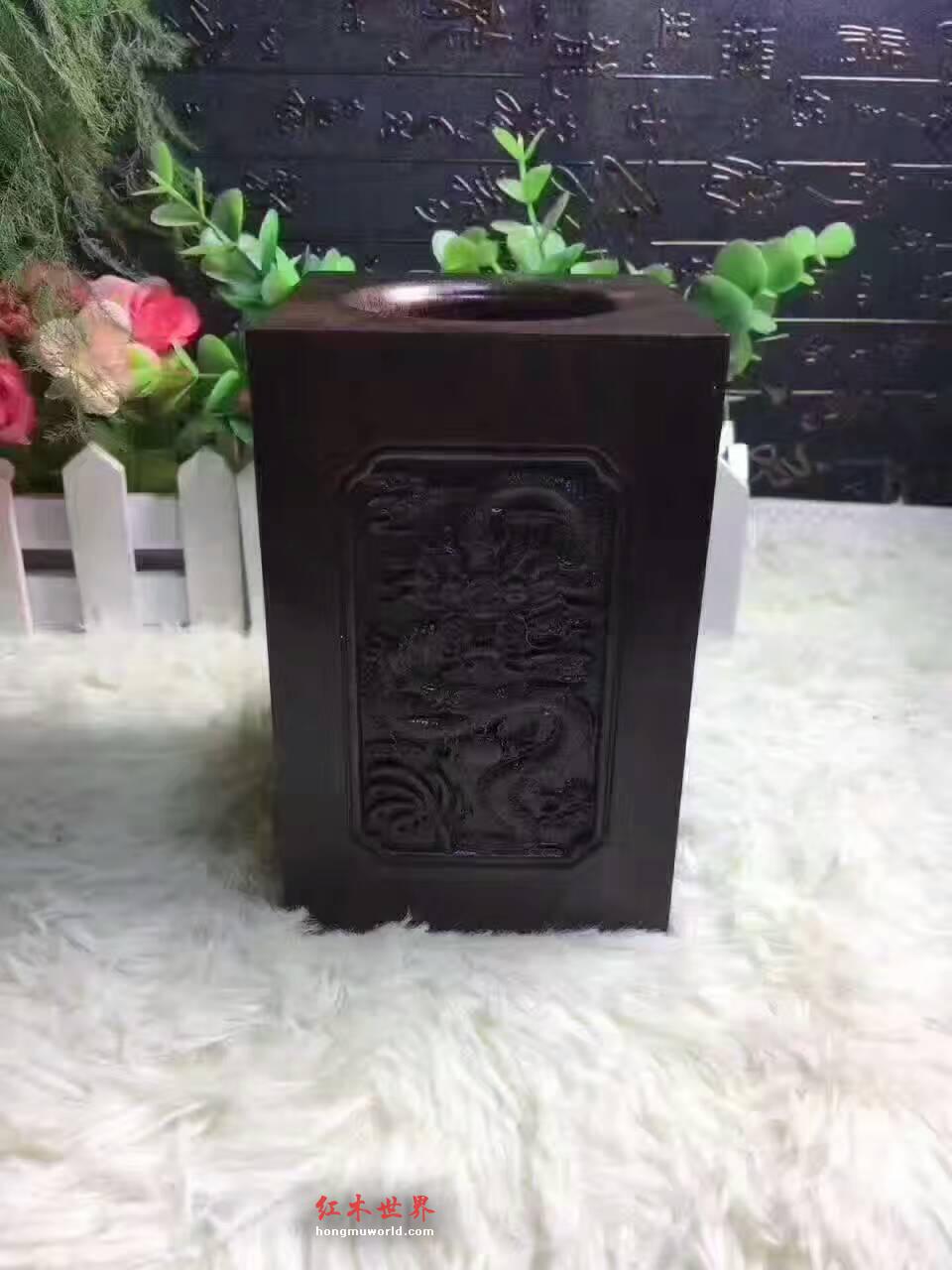 黑檀雕龙文房四宝 送礼又档次又有面子-5