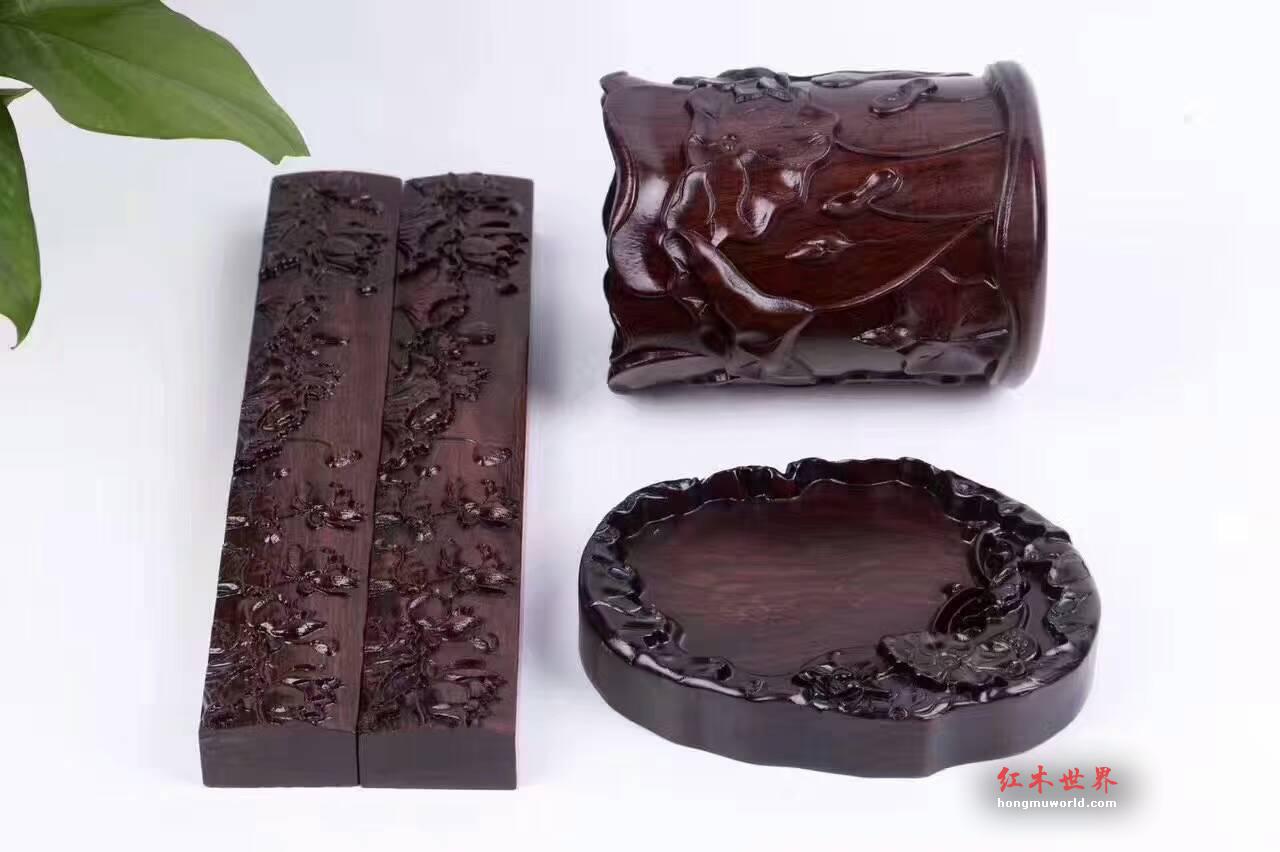 黑檀荷花文房四宝 展示文化底蕴送礼首选-1
