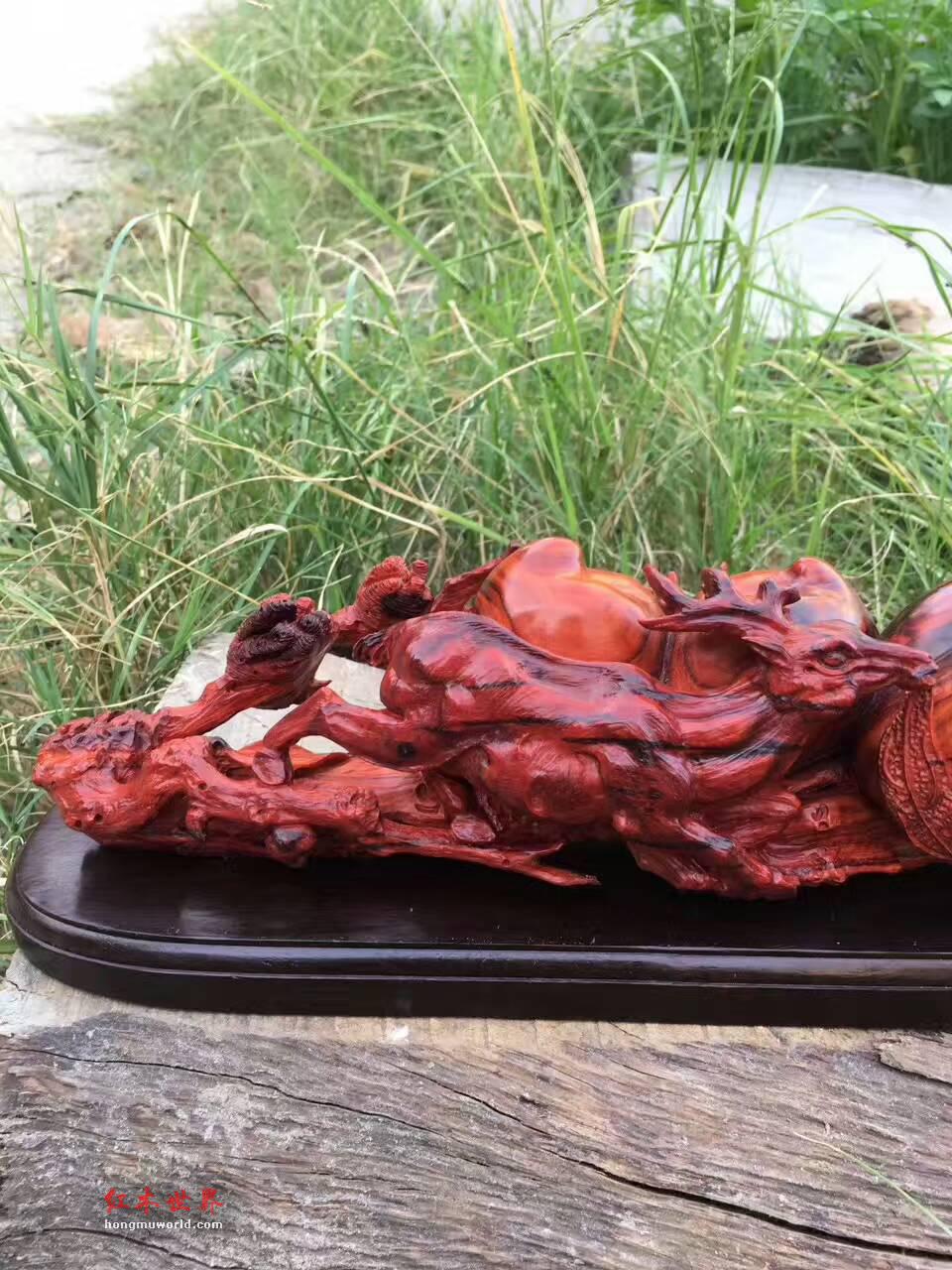 小叶紫檀《福禄寿》工艺精湛寓意美好送礼首选-3