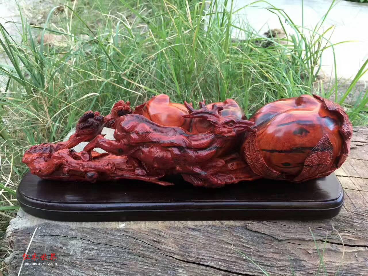 小叶紫檀《福禄寿》工艺精湛寓意美好送礼首选-2