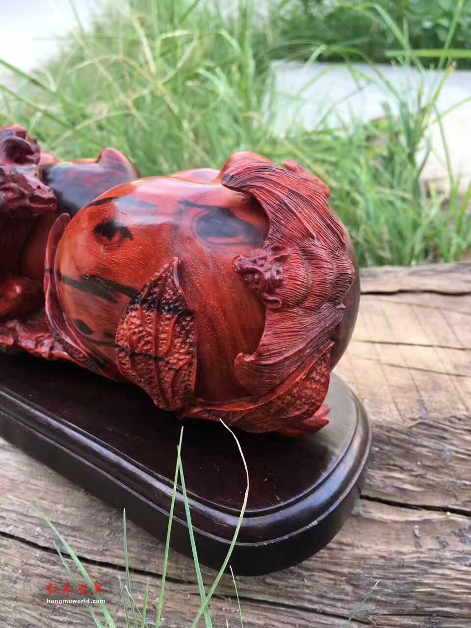 小叶紫檀《福禄寿》工艺精湛寓意美好送礼首选-5