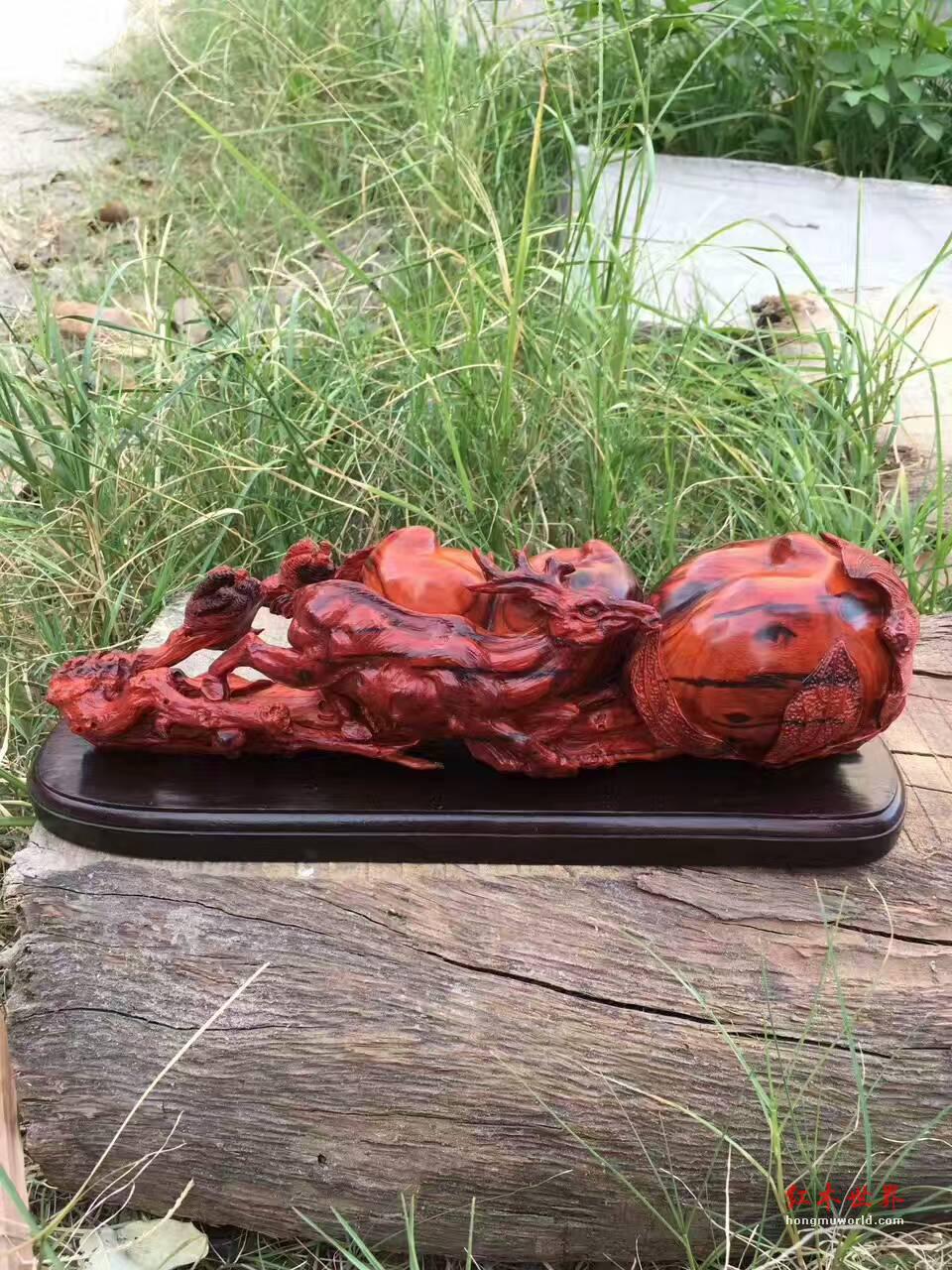 小叶紫檀《福禄寿》工艺精湛寓意美好送礼首选-6