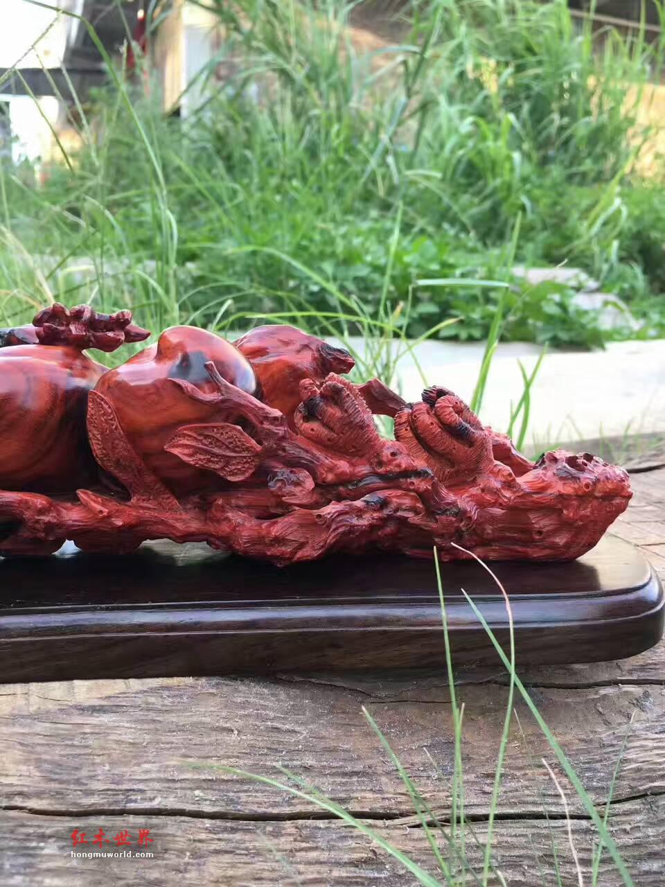 小叶紫檀《福禄寿》工艺精湛寓意美好送礼首选-7
