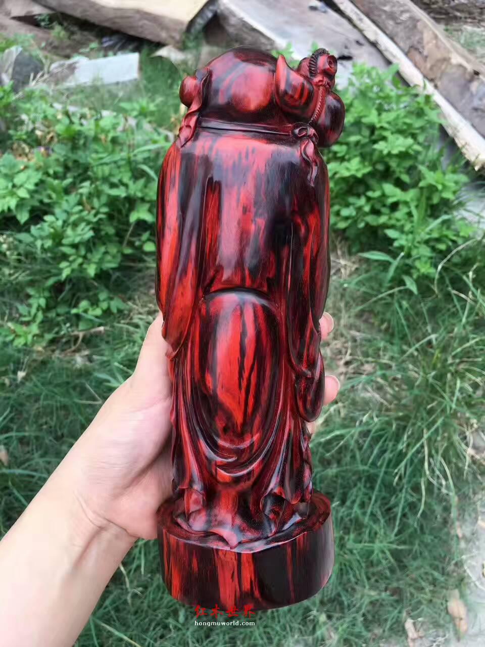 小叶紫檀摆件《寿星》火焰纹老料选材送长辈首选-7
