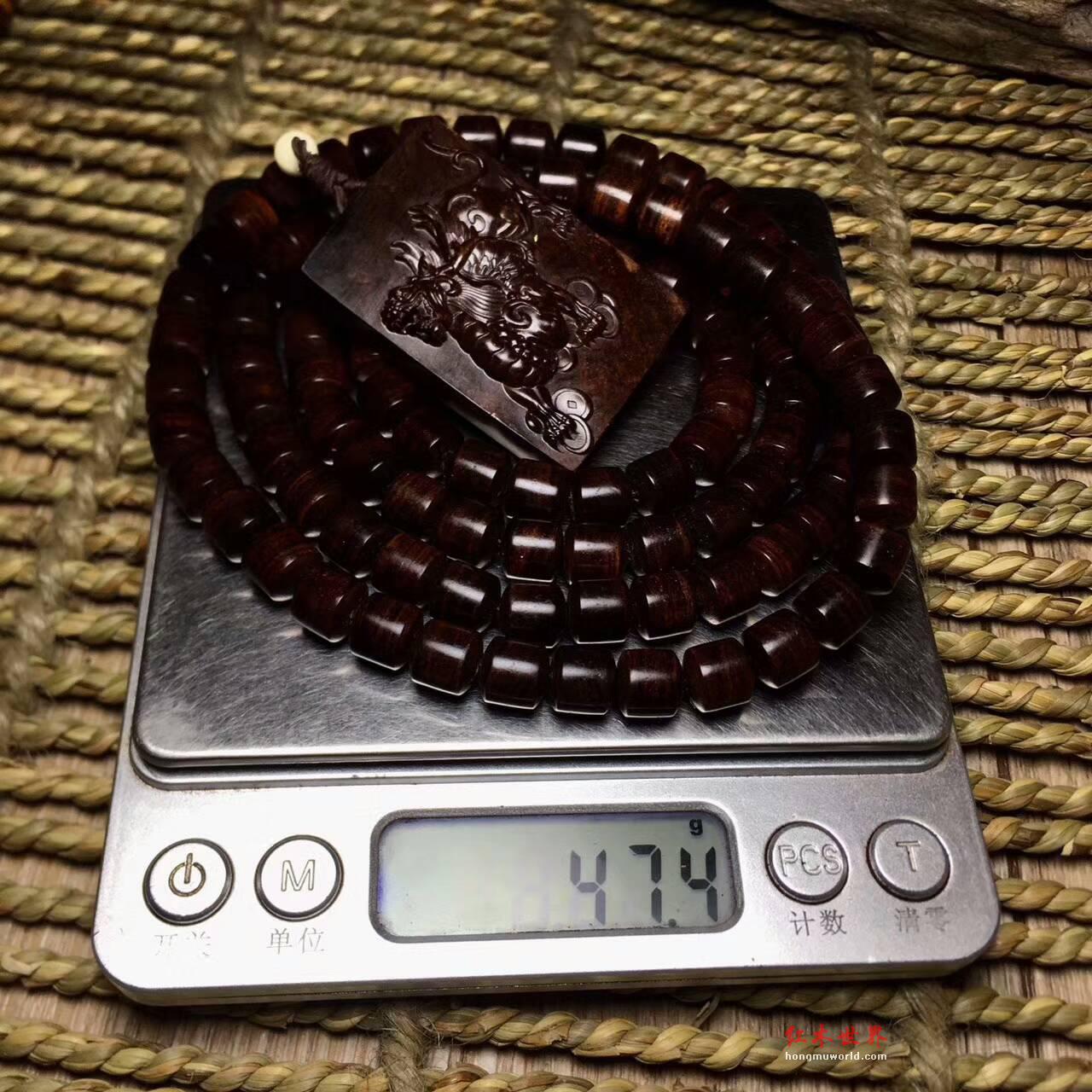 海黄紫油梨8*8*108手串 紫油线细腻流畅-5