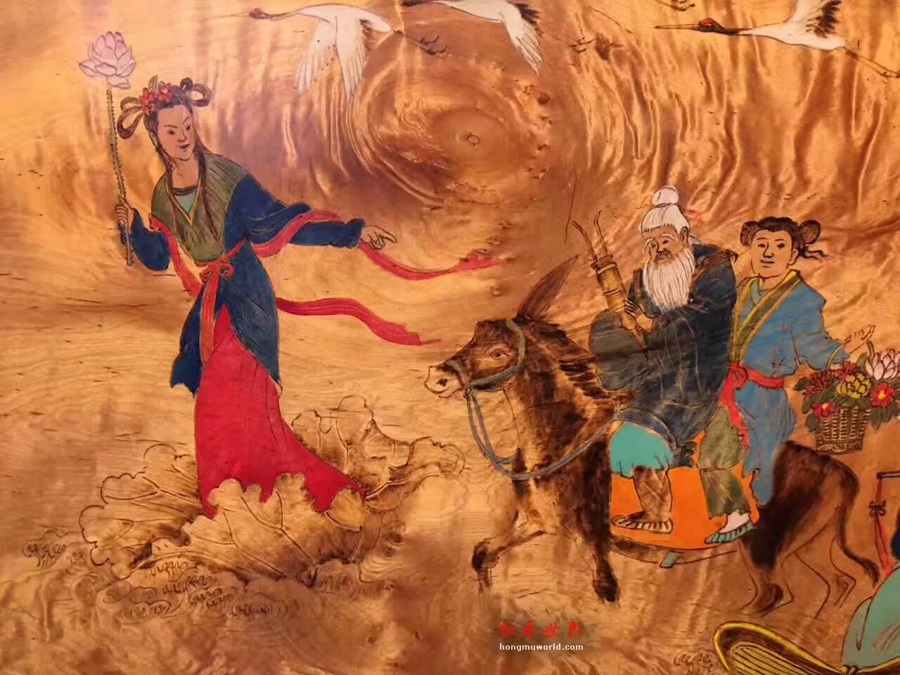 金丝楠木油画《八仙过海》适合艺术馆酒店会所装饰-8
