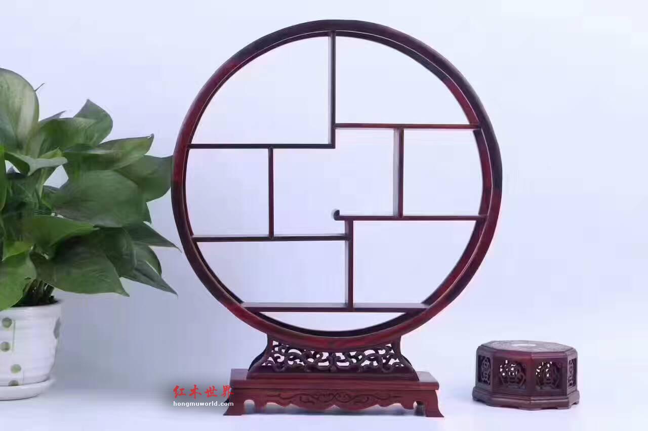多形状小型博古架 大红酸枝材质做工精细-2