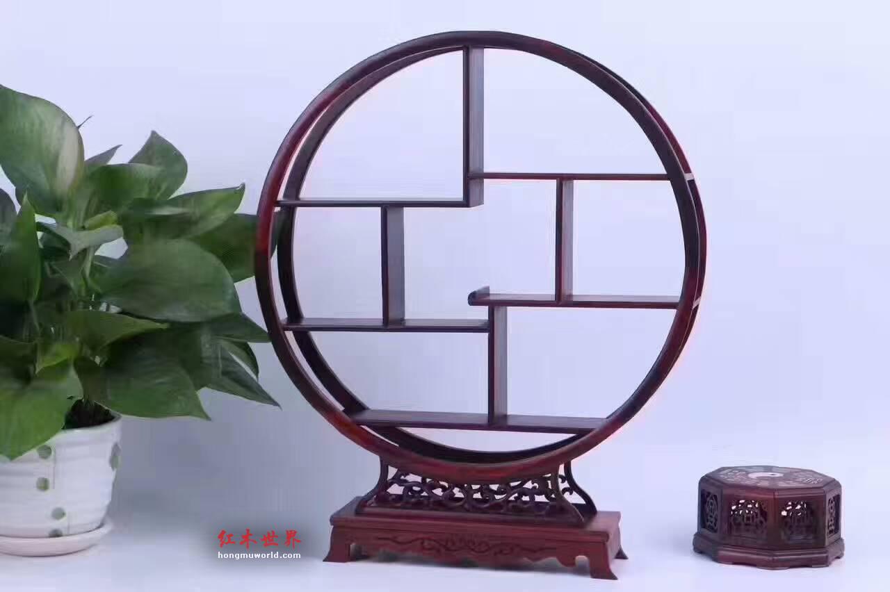 多形状小型博古架 大红酸枝材质做工精细-1