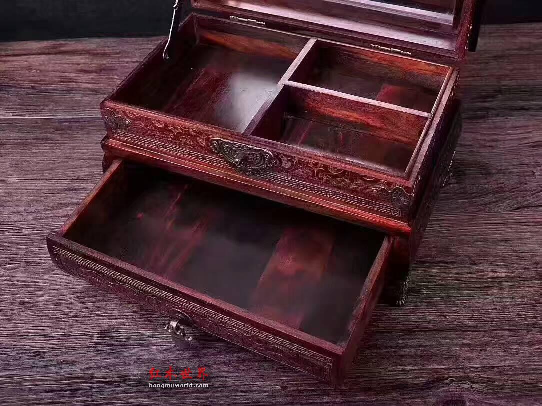 老料酸枝明清首饰盒——锦上添花镜箱-8