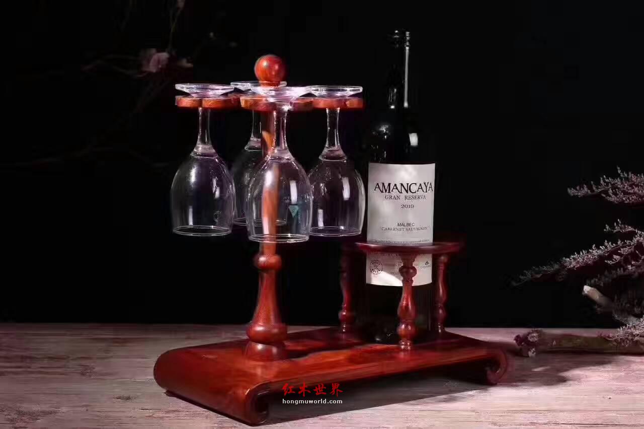 缅甸花梨酒架 实用又有品味 酒吧百搭装饰-2