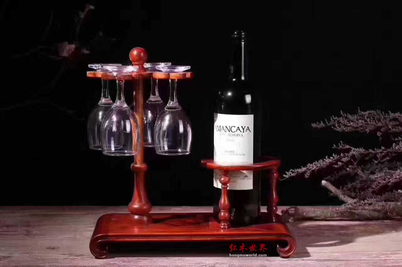 缅甸花梨酒架 实用又有品味 酒吧百搭装饰-3