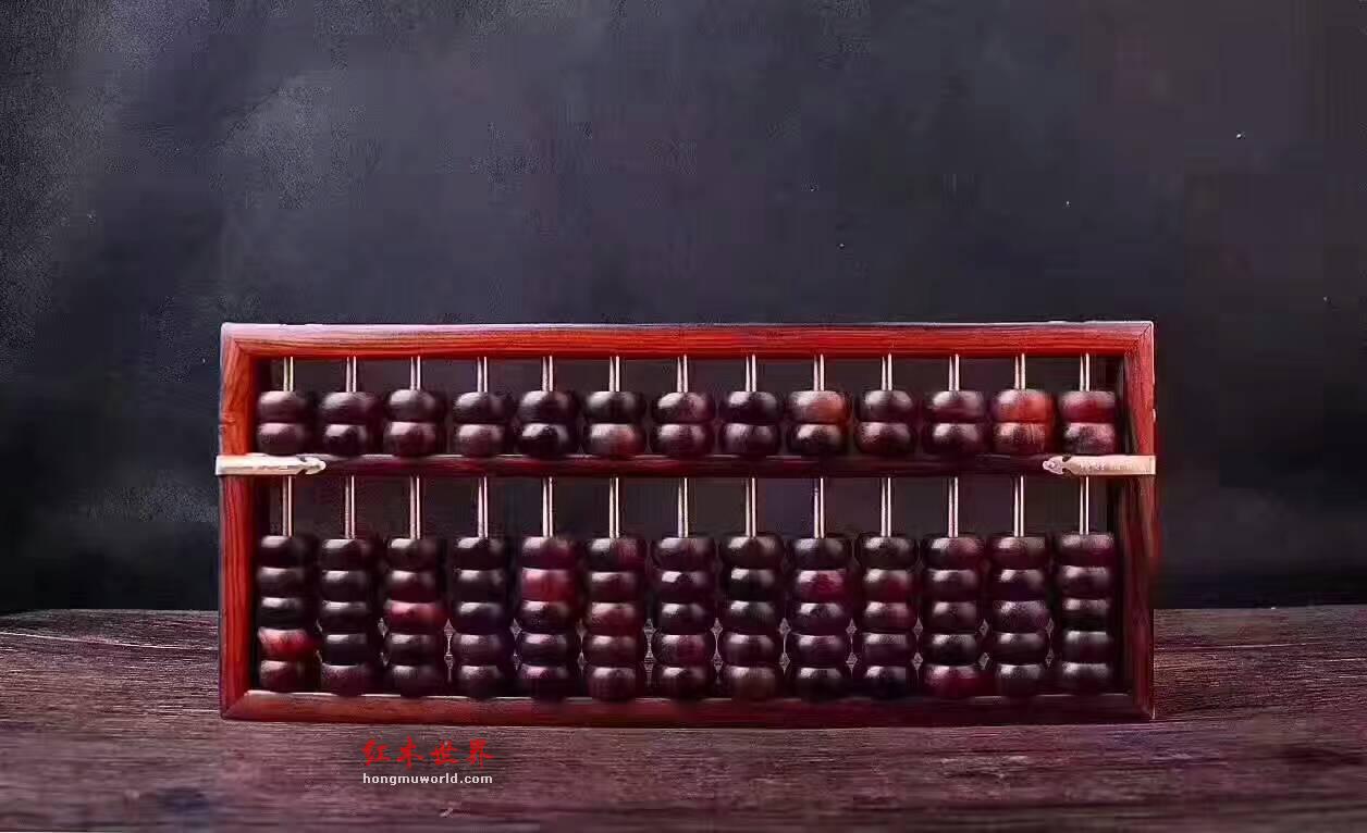 大红酸枝算盘 算盘一响黄金万两寓意招财旺财-2