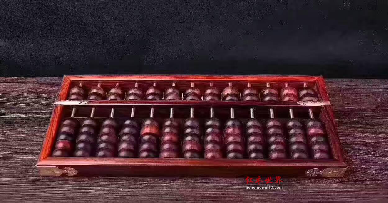 大红酸枝算盘 算盘一响黄金万两寓意招财旺财-3