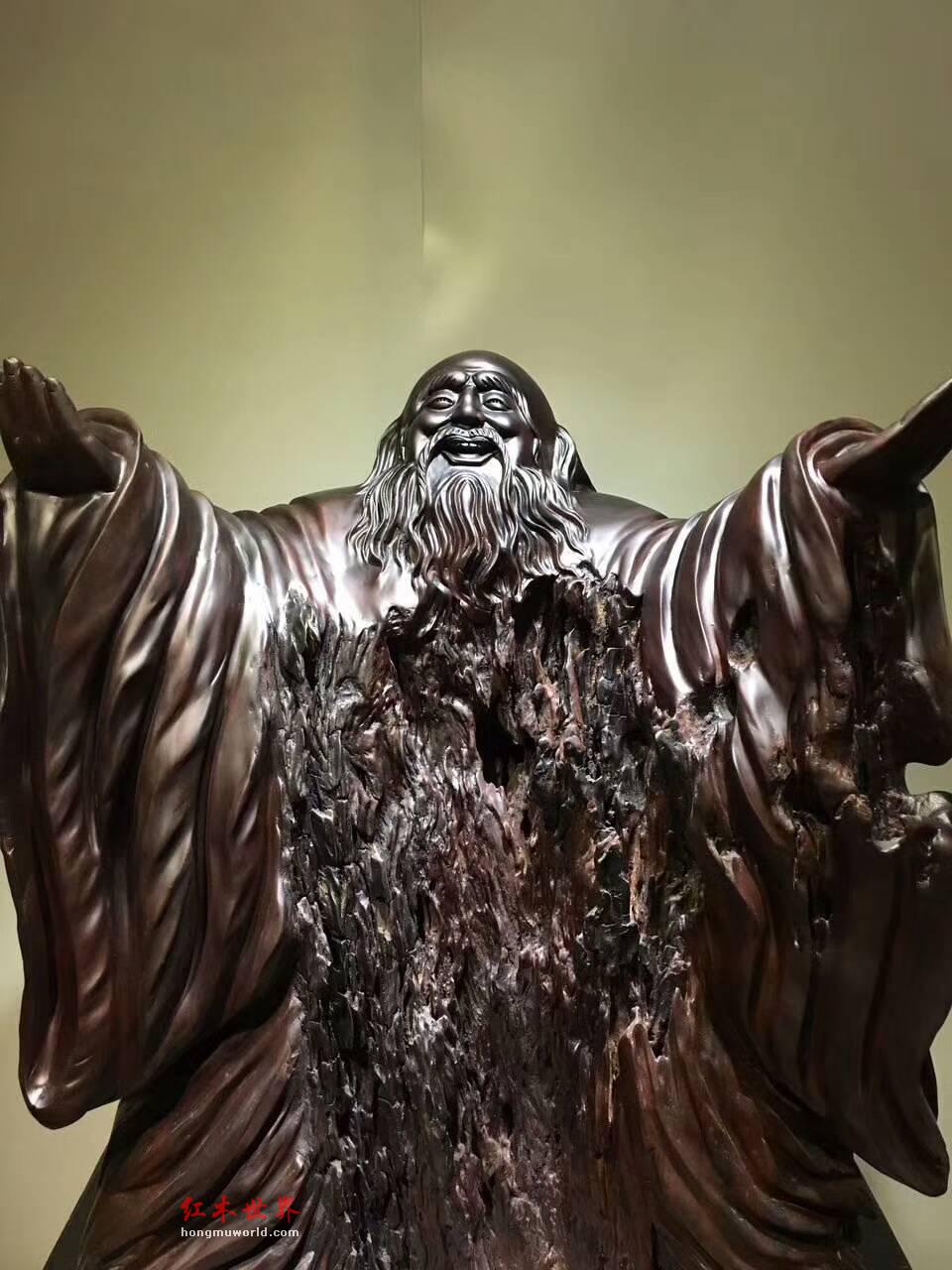 名贵木材雕件《博大精深》 大气磅礴震撼人心阴沉红椿木打造值得收藏-2