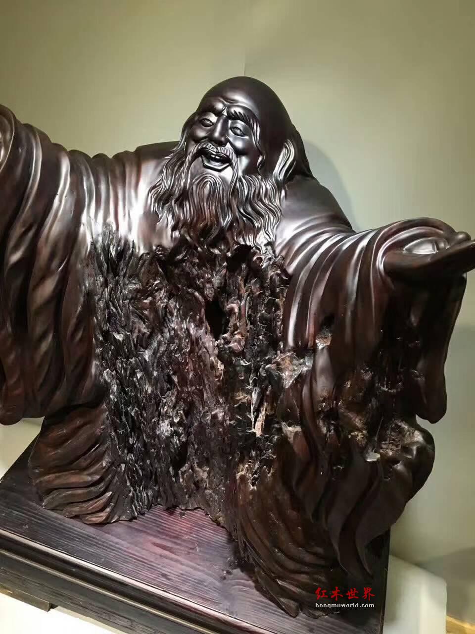 名贵木材雕件《博大精深》 大气磅礴震撼人心阴沉红椿木打造值得收藏-5