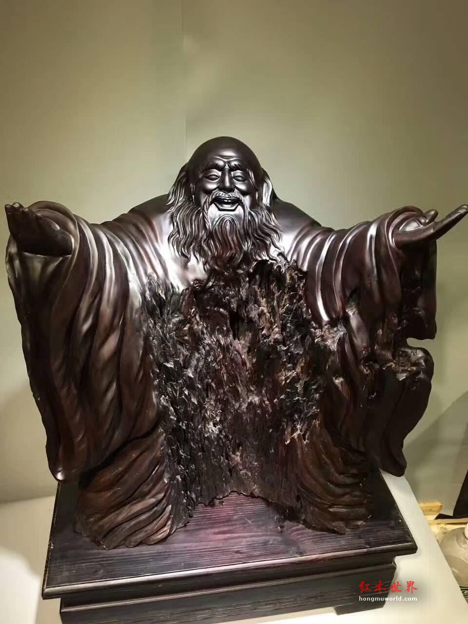 名贵木材雕件《博大精深》 大气磅礴震撼人心阴沉红椿木打造值得收藏-6