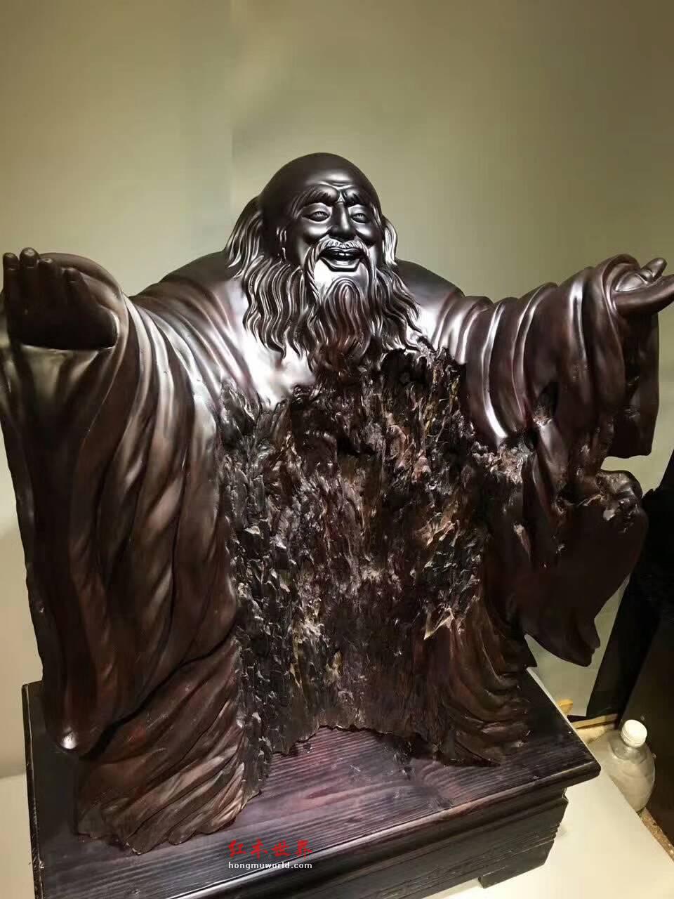 名贵木材雕件《博大精深》 大气磅礴震撼人心阴沉红椿木打造值得收藏-8