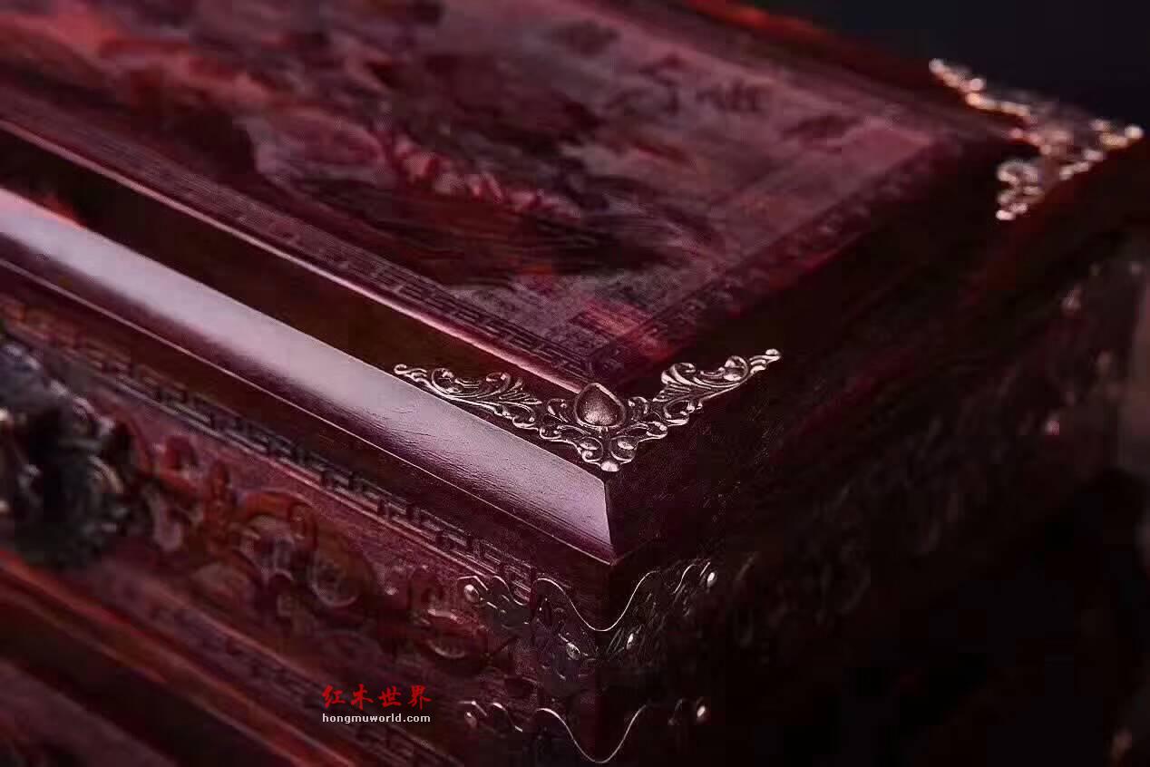 明清首饰盒《锦上添花镜箱》红酸枝老料打造复古有韵味-6