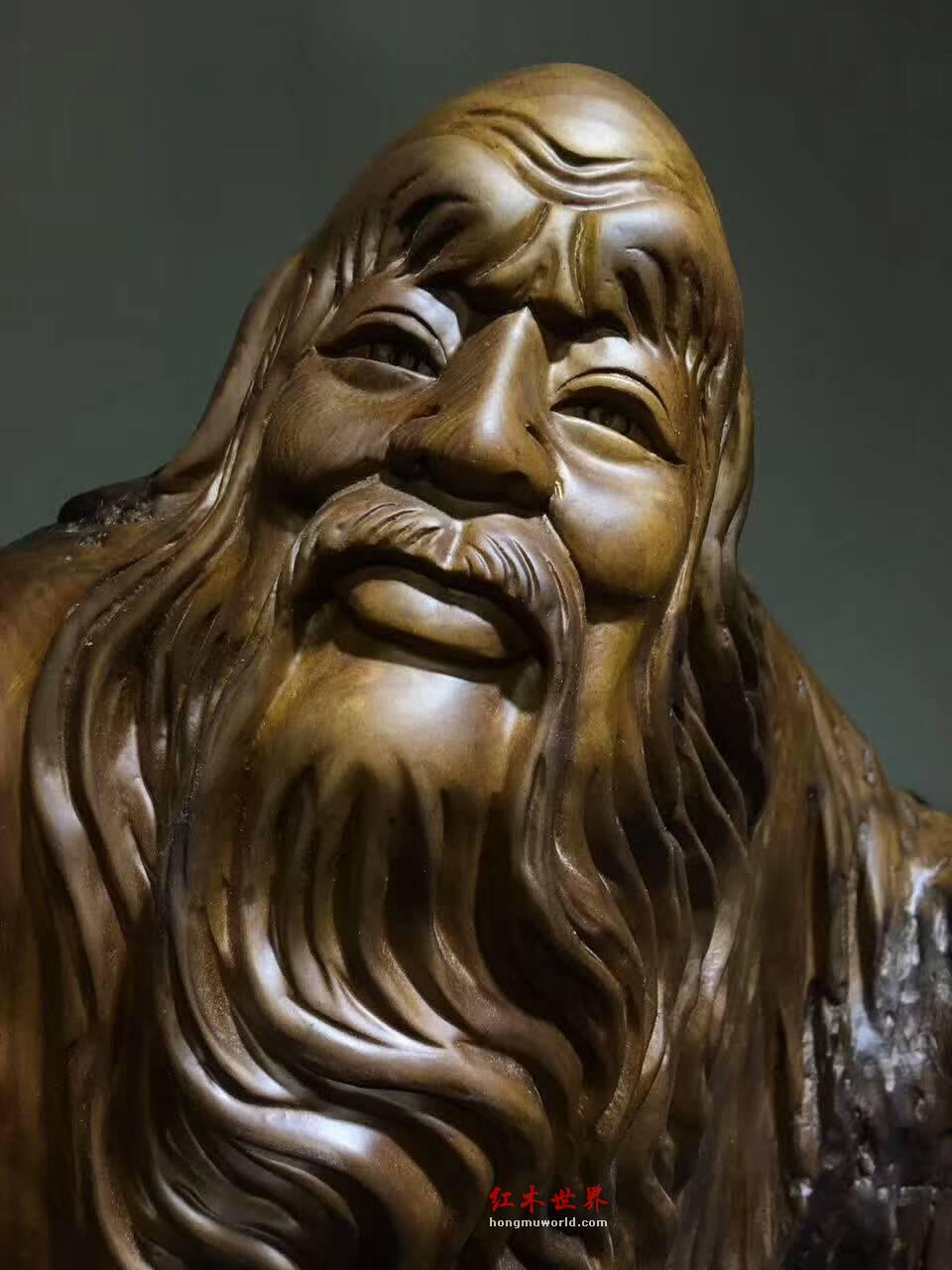 楠木大型根雕《高人指路》 全手工打造意境深远-5