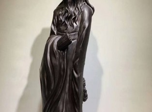 难得好木雕刻作品《孔子》 阴沉红椿木手工雕刻寓意好